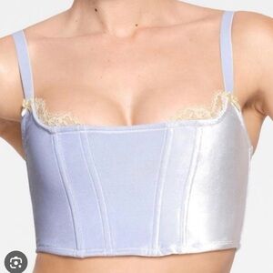 NWT Skims Velvet Lace Cropped Corset Periwinkle